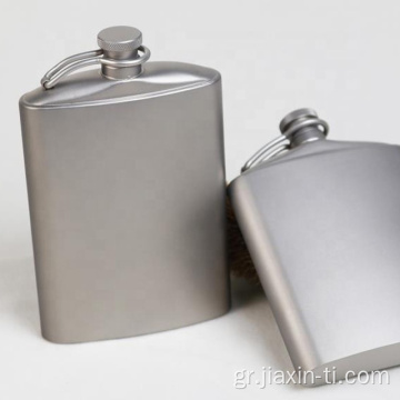 Εξωτερική φιάλη επίπεδης φιάλης κρασιού Titanium Hip Flask